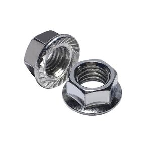 M12-1.75 Hex Nuts with Teeth on Bottom of Flange Locknuts, Hex Drive Flange Locknuts (10 Pack)