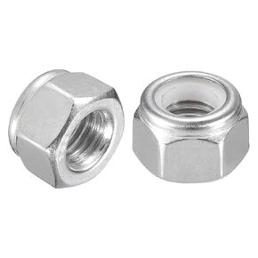 uxcell 10Pcs 5/16"-24 Nylon Insert Hex Lock Nuts, 304 Stainless Steel Self-Locking Nylon Insert Stop Nut for Industrial Construction Fasteners, Silver&White