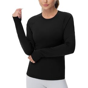 THE GYM PEOPLE Women's Soft Slim Fit Workout Shirts Long Sleeves Crewneck Yoga Athletic Running Tops with Thumb Hole