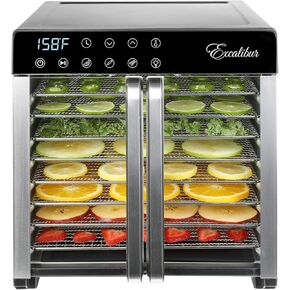 Excalibur 3926TB Electric Food Dehydrator Machine with 26-Hour Timer, Automatic Shut Off and Temperature Control, 600-Watt, 9 Trays, Black
