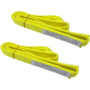 2 Pack 1" x 3' Rigging Straps Machinery Moving Slings Rock Lifting Straps Straight Vertical 1600lbs 5:1