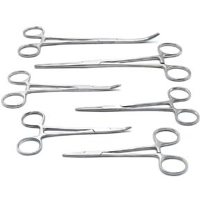 مجموعة AA PRO HEMOSTAT مقاس 5 بوصات و6 بوصات و8 بوصات منحنية/مستقيمة - 6 عبوات بجودة A+