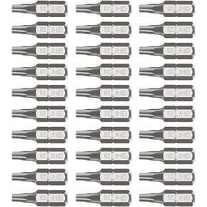 ROTATION 30-Piece T20 Bit Set, Chrome Vanadium Steel, Impact Grade Phillips Bit Set, 1/4-inch Hex Shank