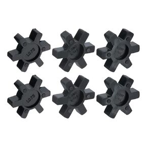 uxcell 6pcs L075/L095/L100 Jaw Coupling Insert, Flexible Solid Type NBR Rubber Jaw Coupling Center Inserts for L Jaw Coupling L-Jaw Coupler Set, Black