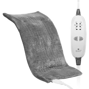 VEVOR Massaging Weighted Heating Pad, Electric Heating Pad with Massaging Vibrations, 2-Hour Auto-Off, 3 Heat Settings and 3 Massage Modes, 12" x 24", 4.8 lbs, for Relaxing Back Neck Shoulder Abdomen