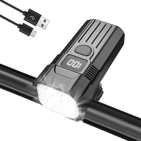 أضواء الدراجة الأمامية LED الشعلة، 3000LM فائقة السطوع و 22 ساعة قابلة لإعادة الشحن خفيفة الوزن - أضواء الدراجة IPX68 مقاومة للماء 6 أوضاع الطريق الجبلية ركوب الدراجات الصيد الاستيقاظ في الليل أخضر in Kuwait