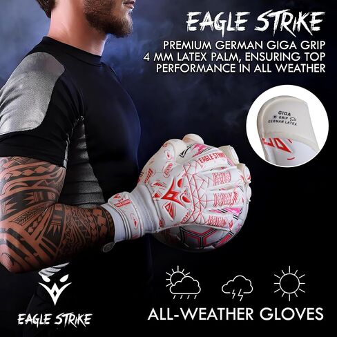 Soccer Goalie Gloves - Fingers Protection, Sizes 5 to 11, 4mm German Giga Latex Pro-Level Gloves in Saudi Arabia