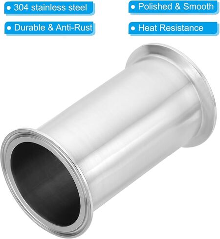 PATIKIL 2 1/2in OD Tri Clamps Tube, Sanitary Tri Clamps Spool Tube with 3in Ferrule Ends Sanitary Exhaust Pipe Tubing Flange Ferrule 304 Stainless Steel for Brewery,100mm/3.94in L in Saudi Arabia