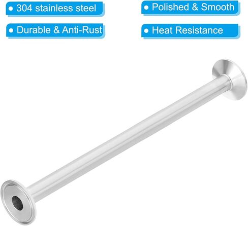 PATIKIL 2 1/2in OD Tri Clamps Tube, Sanitary Tri Clamps Spool Tube with 3in Ferrule Ends Sanitary Exhaust Pipe Tubing Flange Ferrule 304 Stainless Steel for Brewery,100mm/3.94in L in Saudi Arabia