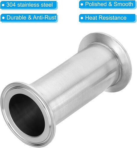 PATIKIL 2 1/2in OD Tri Clamps Tube, Sanitary Tri Clamps Spool Tube with 3in Ferrule Ends Sanitary Exhaust Pipe Tubing Flange Ferrule 304 Stainless Steel for Brewery,100mm/3.94in L in Saudi Arabia