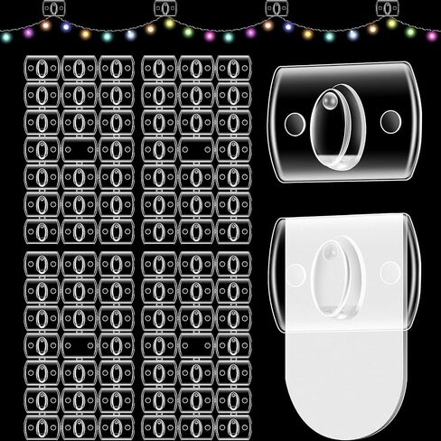 Jetec 200 Pieces Command Mini Light Clips Clear Traceless Clips Christmas Wall Hanging Clips Decorating Hook Clips with Adhesive Dots for Christmas Home Indoor Outdoor Party Decoration Supplies in Saudi Arabia