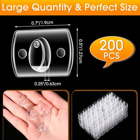 Jetec 200 Pieces Command Mini Light Clips Clear Traceless Clips Christmas Wall Hanging Clips Decorating Hook Clips with Adhesive Dots for Christmas Home Indoor Outdoor Party Decoration Supplies in Saudi Arabia