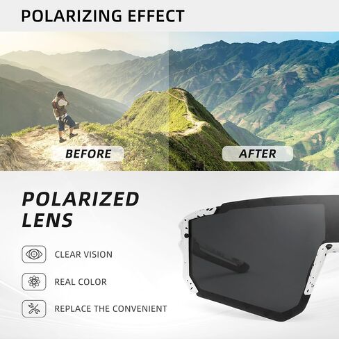 Polarized Sports Sunglasses for Men, Mens Sun glasses UV Protection for Cycling Fishing Driving Running in Saudi Arabia