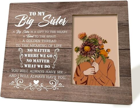 Sister Gift, Picture Frame Desk Decor Gift, Sister Birthday Gift Idea, Family Photo Frame for Tabletop Display, Christmas Gift for Sister, Thank You for Being Such An Important Piece of My Life in Saudi Arabia