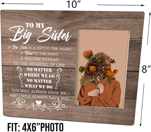 Sister Gift, Picture Frame Desk Decor Gift, Sister Birthday Gift Idea, Family Photo Frame for Tabletop Display, Christmas Gift for Sister, Thank You for Being Such An Important Piece of My Life in Saudi Arabia