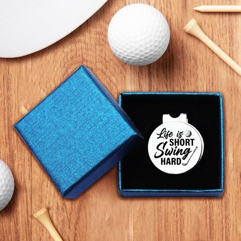 أفكار هدايا لاعب الجولف TSUYAWU - علامة كرة الجولف الصلبة Life is Short Swing - علامة جولف مضحكة مع مشبك قبعة مغناطيسي هدية مبتكرة للجولف - هدايا إكسسوارات الجولف لمحبي الجولف in Kuwait