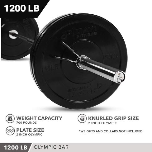 Olympic Barbell 2", 700 OR 1200 Pound Capacity Option, 7’ by D1F for Weightlifting, Bench Press, Bodybuilding, Powerlifting - Durable Crossfit Bar - Heavy-Duty Steel Bars, Holds 2" Plates in Saudi Arabia