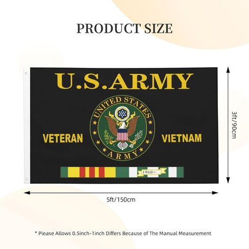 Us Army Vietnam Veteran Flag Brass Grommets Vivid Color 3x5 Ft Garden Decoration Outdoor Decoration Holiday Decoration Farm Decoration Anniversary Decoration in Saudi Arabia