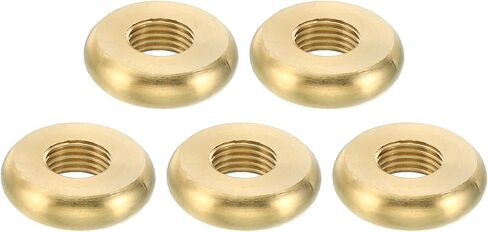PATIKIL M10x1 Round Locknut, 5 Pack Solid Brass Edge Flat Nut Thin Screw Lock Nut for Furniture Lamp Light, 22mmx6mm in Saudi Arabia