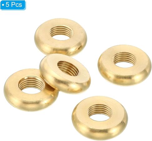 PATIKIL M10x1 Round Locknut, 5 Pack Solid Brass Edge Flat Nut Thin Screw Lock Nut for Furniture Lamp Light, 22mmx6mm in Saudi Arabia
