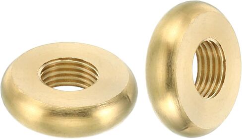 PATIKIL M10x1 Round Locknut, 5 Pack Solid Brass Edge Flat Nut Thin Screw Lock Nut for Furniture Lamp Light, 22mmx6mm in Saudi Arabia