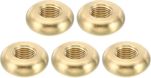 PATIKIL M10x1 Round Locknut, 5 Pack Solid Brass Edge Flat Nut Thin Screw Lock Nut for Furniture Lamp Light, 22mmx6mm in Saudi Arabia