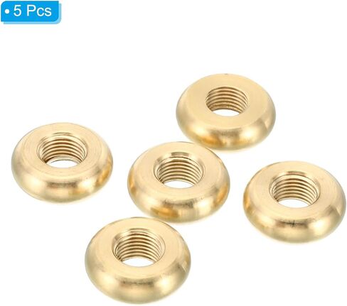 PATIKIL M10x1 Round Locknut, 5 Pack Solid Brass Edge Flat Nut Thin Screw Lock Nut for Furniture Lamp Light, 22mmx6mm in Saudi Arabia
