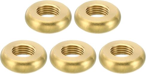 PATIKIL M10x1 Round Locknut, 5 Pack Solid Brass Edge Flat Nut Thin Screw Lock Nut for Furniture Lamp Light, 22mmx6mm in Saudi Arabia