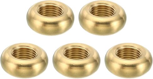 PATIKIL M10x1 Round Locknut, 5 Pack Solid Brass Edge Flat Nut Thin Screw Lock Nut for Furniture Lamp Light, 22mmx6mm in Saudi Arabia