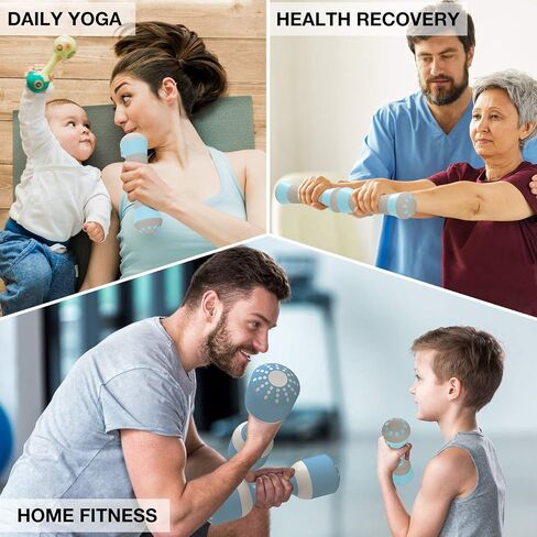 دمبل قابل للتعديل، زوج واحد من أوزان اليد الفولاذية الصلبة لمعدات HIIT، باميلا وتاباتا، تصميم مضاد للسقوط وغير قابل للانزلاق، أوزان مجانية للنساء وكبار السن والأطفال واللياقة البدنية للتمرين المنزلي in Saudi Arabia
