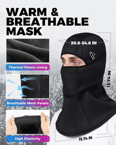 VICTGOAL Winter Ski Mask for Men Thermal Fleece Balaclava Face Mask Windproof for Cycling Motorcycle Snowboard in Saudi Arabia