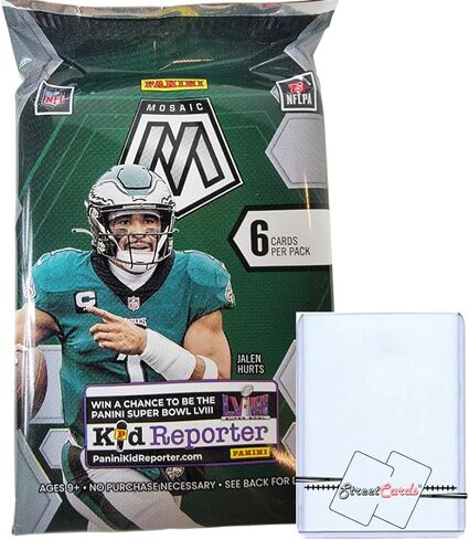 حزمة قيمة 2023 Panini Mosaic Football NFL Blaster مع 6 بطاقات تداول + محمل علوي! بطاقات الشوارع! in Kuwait