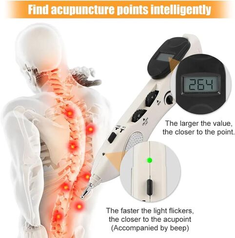 Electronic Acupuncture Pen Pain Relief Therapy Meridian Pen Find Acupoints Automatically with 3 Massage Heads Rechargeable Point Detector in Saudi Arabia