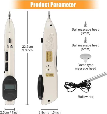 Electronic Acupuncture Pen Pain Relief Therapy Meridian Pen Find Acupoints Automatically with 3 Massage Heads Rechargeable Point Detector in Saudi Arabia