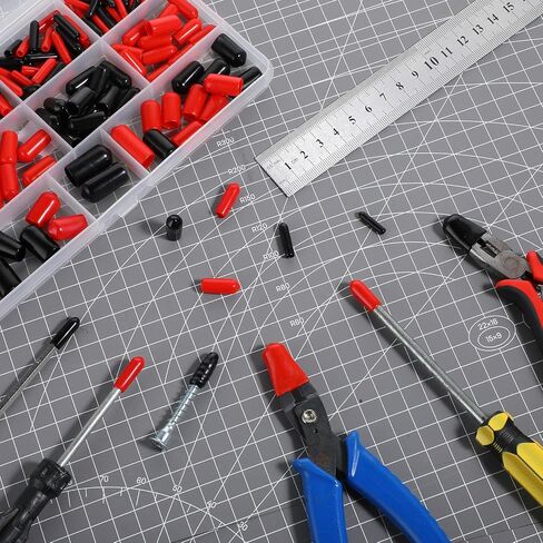 190 Pcs Rubber Bolt Caps Rubber End Caps Rubber Caps for Bolts Assortment Kit Vinyl End Caps Black and Red Screw Bolt Screw Rubber Thread Protector Safety Cover 9 Sizes from 1.5 to 10 Mm in Saudi Arabia