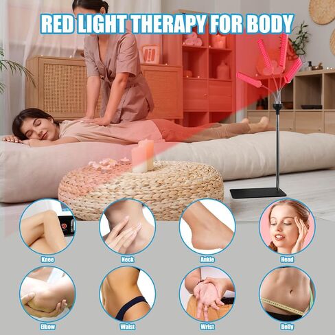 Red Light Therapy, 3 in 1 Deep 660nm,850nm and 940nm Near Infrared Led Red Light with 30-64" Adjustable Height Therapy Lamp for Body,Red Infrared Light with 4 head at Home for Face Pain Skin Back in Saudi Arabia