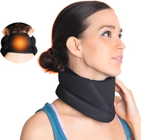Heated Neck Brace for Neck Pain Relief, Neck Support Neck Brace with Large Heating Pad, Cervical Neck Collar for Sleeping, Heated Neck Wrap Brace for Spinal Alignment and Spine Pressure Relief in Saudi Arabia