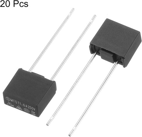 uxcell 20 قطعة DIP شنت مصغرة مربعة بطيئة ضربة مايكرو فيوز للأجزاء الإلكترونية PCB LCD إصلاح، T4A 4A 250V، أسود in Saudi Arabia