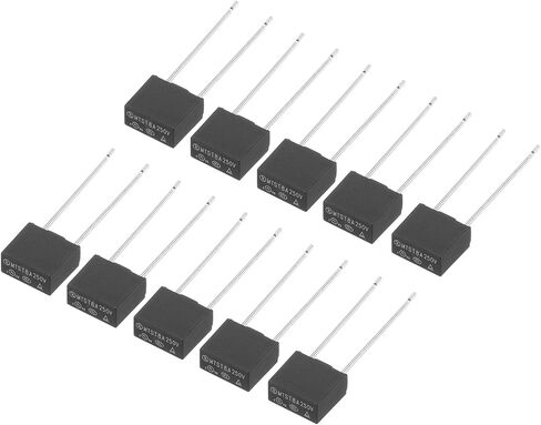 uxcell 20 قطعة DIP شنت مصغرة مربعة بطيئة ضربة مايكرو فيوز للأجزاء الإلكترونية PCB LCD إصلاح، T4A 4A 250V، أسود in Saudi Arabia