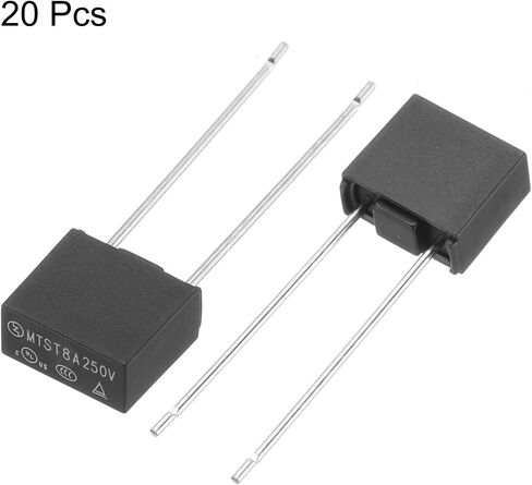 uxcell 20 قطعة DIP شنت مصغرة مربعة بطيئة ضربة مايكرو فيوز للأجزاء الإلكترونية PCB LCD إصلاح، T4A 4A 250V، أسود in Saudi Arabia