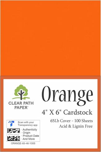 Pumpkin Orange Cardstock - 4 x 4 inch - 65Lb Cover - 100 Sheets - Clear Path Paper in Saudi Arabia