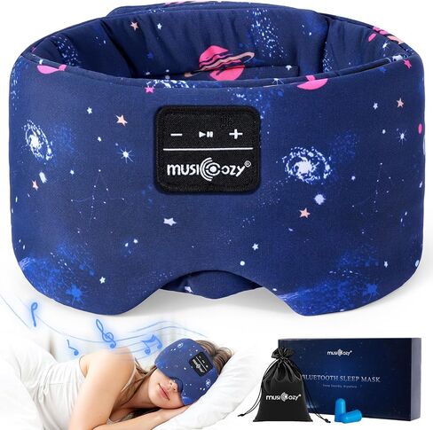MUSICOZY Sleep Headphones Bluetooth Sleep Mask with Headphones Eye Mask Wireless Bluetooth 5.4 with Adjustable Headband Total Blackout for All Night Sleep, Travel & Nap in Kuwait