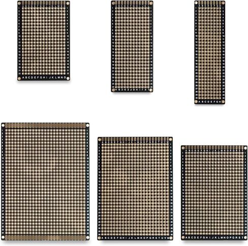6Pcs Double Sided Gold-Plated Universal PCB Board Prototype Kit for DIY Soldering and Electronic Project Circuit Boards Compatible with Arduino Kit and Raspberry Pi （6 Sizes） in Saudi Arabia