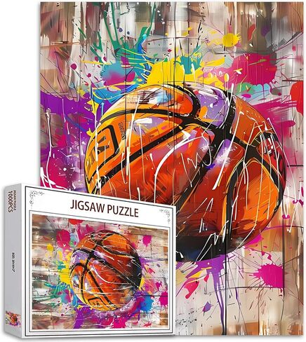 1000 Piece Jigsaw Puzzles for Adults,Sports Graffiti Basketball Jigsaw Puzzles，Funny Ball Sports Graffiti Street Banksy Puzzle，Challenging Family Activity Perfect for Game Nights，Puzzle Wall Art Decor in Saudi Arabia