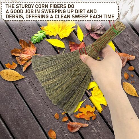 6 قطع 11 بوصة بمقبض قصير مكنسة خفقت مكنسة صغيرة بشعيرات طبيعية مقبض فرشاة مكنسة يدوية لكنس الأسطح المتعددة فرشاة مكنسة يدوية صغيرة للتخييم في الهواء الطلق، شرفة السيارة، حطام الغبار والأوساخ in Kuwait