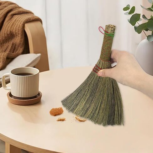 6 قطع 11 بوصة بمقبض قصير مكنسة خفقت مكنسة صغيرة بشعيرات طبيعية مقبض فرشاة مكنسة يدوية لكنس الأسطح المتعددة فرشاة مكنسة يدوية صغيرة للتخييم في الهواء الطلق، شرفة السيارة، حطام الغبار والأوساخ in Kuwait