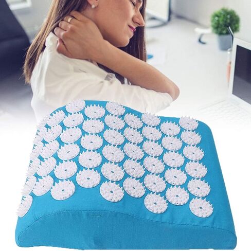 Acupuncture Pillow, Acupuncture Pillow for Neck Pain Relief Massage Cushion Pillow for Muscle Pain Relief Circulation Back Neck Pain Relief,Stress Relief(Blue) in Saudi Arabia