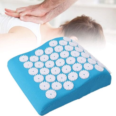 Acupuncture Pillow, Acupuncture Pillow for Neck Pain Relief Massage Cushion Pillow for Muscle Pain Relief Circulation Back Neck Pain Relief,Stress Relief(Blue) in Saudi Arabia