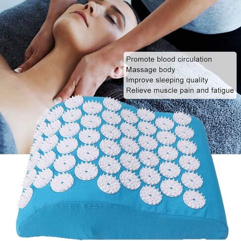 Acupuncture Pillow, Acupuncture Pillow for Neck Pain Relief Massage Cushion Pillow for Muscle Pain Relief Circulation Back Neck Pain Relief,Stress Relief(Blue) in Saudi Arabia