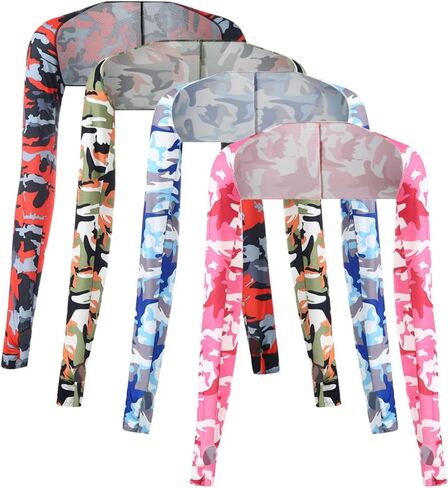 Katutude 4 Pcs Cooling Shawl Arm Sleeves for Women with Finger Holes Sun Protection in Kuwait